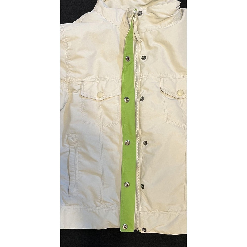 L.L.Bean Jacket Womens Petite Medium White Full Zip Fleece Lined Insulated Warm - Picture 15 of 16